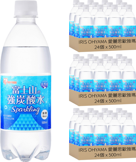 IRIS OHYAMA 愛麗思歐雅瑪 富士山強氣泡水, 500ml, 72瓶