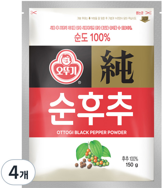 오뚜기 순후추, 150g, 4개