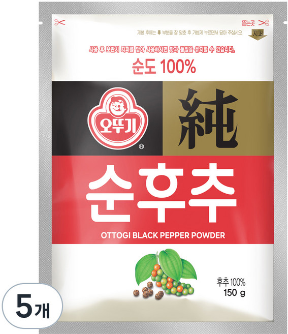 오뚜기 순후추, 150g, 5개