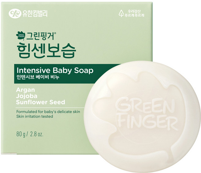 그린핑거 힘센 보습 인텐시브 베이비 비누, 80g, 1개