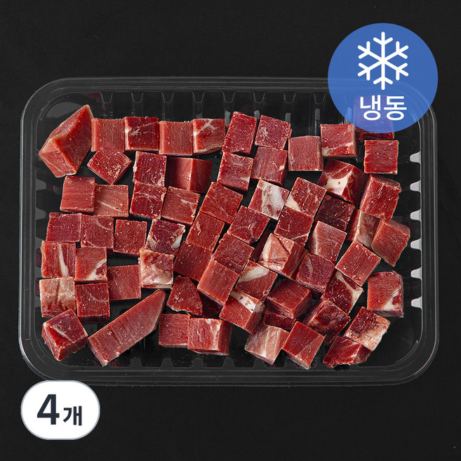 호주산 우목심 사각큐브 (냉동), 4개, 500g