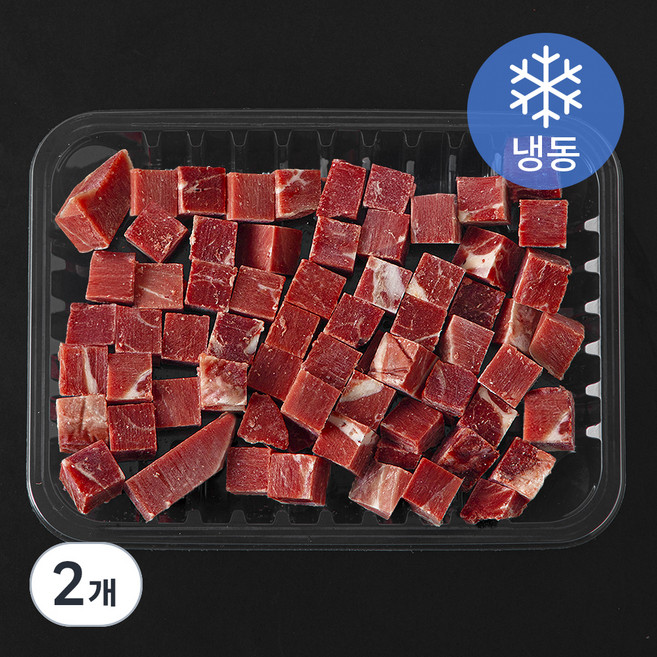호주산 우목심 사각큐브 (냉동), 2개, 500g