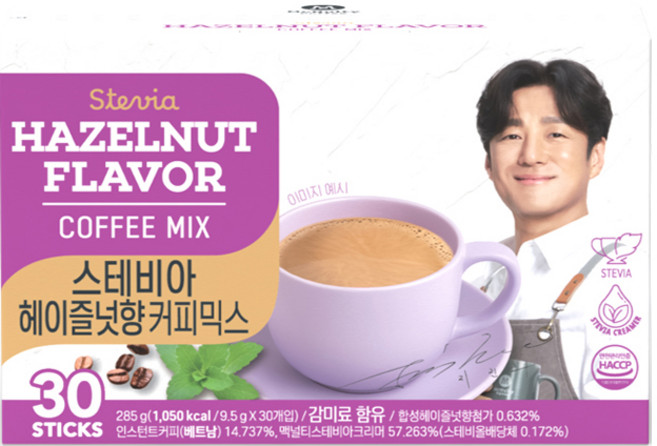 맥널티커피 스테비아 커피믹스 헤이즐넛향, 9.5g, 30개입, 1개