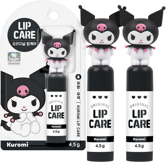아텍스 산리오캐릭터즈 립케어, 쿠로미, 4.5g, 2개