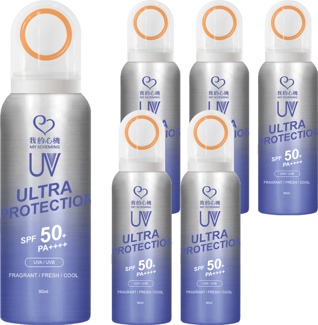 MY SCHEMING 我的心機 菸醯胺激光煥白防曬噴霧SPF50+ PA++++, 6瓶, 90ml
