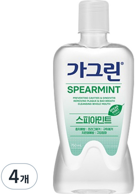 Garglin 綠薄荷漱口水, 750ml, 4個