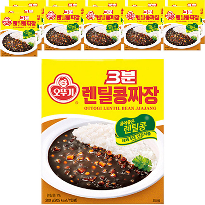 오뚜기3분 렌틸짜장, 200g, 12개