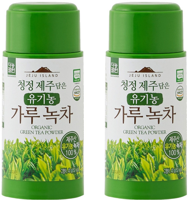 다농원 청정 제주 담은 유기농 가루녹차, 40g, 1개입, 2개