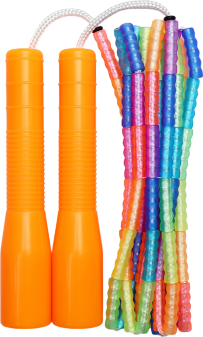 제이에프로프 어린이용 무지개 연질구슬줄넘기 4~8세, 주황색, 1개