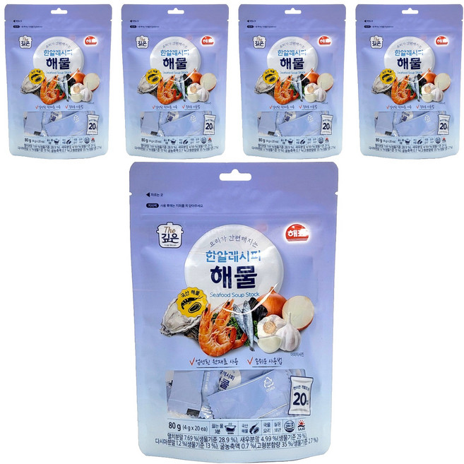 해표 한알레시피 해물, 80g, 5개