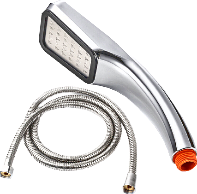 不鏽鋼超強增壓蓮蓬頭全配組, 1組, 不鏽鋼 鉻色