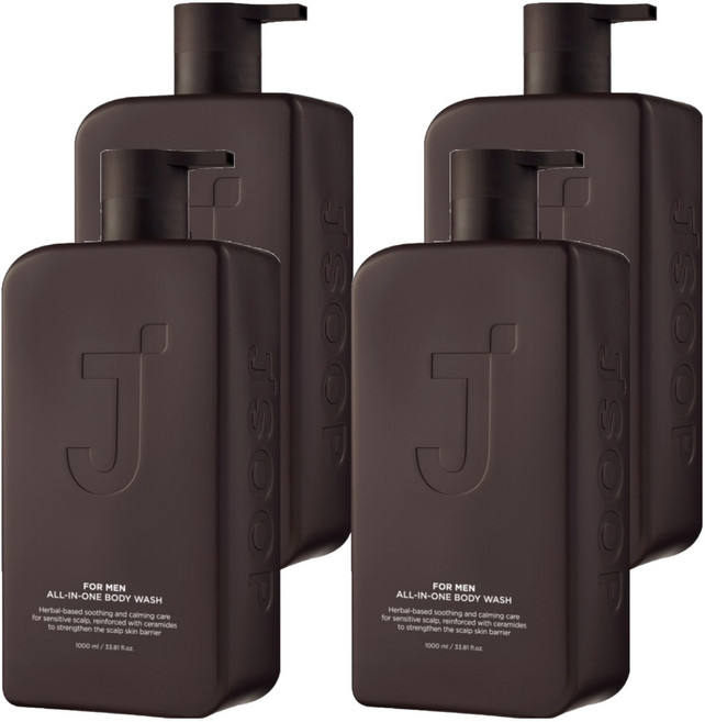 제이숲 포맨 올인원 바디워시 허브우디향, 1L, 4개