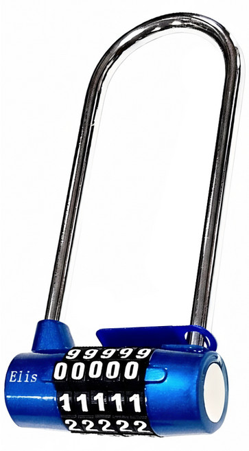ELIS DA50 可變更密碼U型長掛鎖 (顏色隨機出貨), 1個