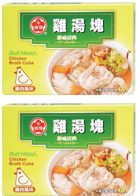牛頭牌 雞湯塊 雞肉風味 6入, 66g, 2盒