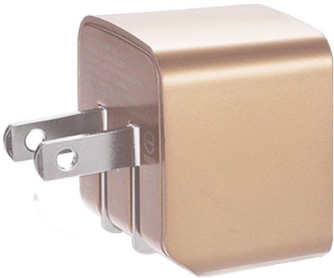 eZGO PHONE ACCESSORIES 2.4A雙輸出USB電源供應器, 3.7cm, 金色, 1個