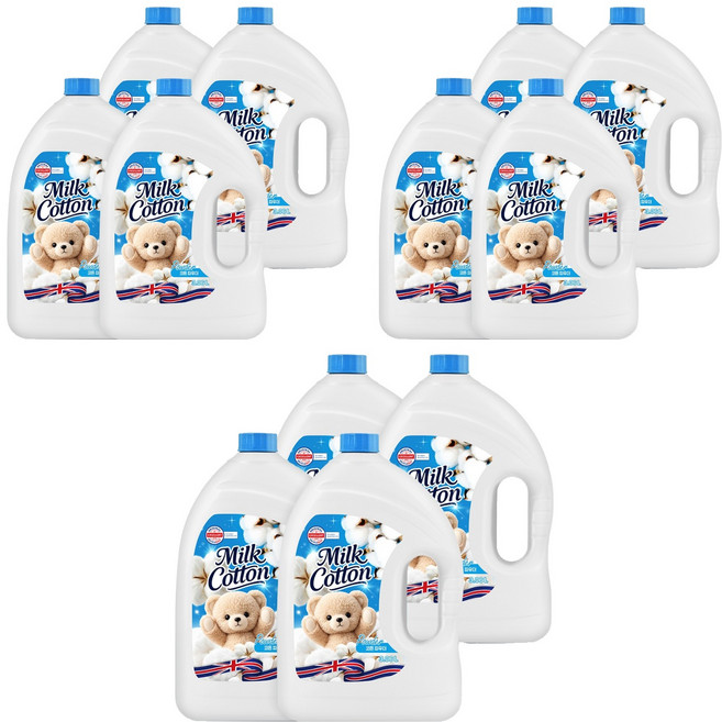 밀크코튼 섬유유연제 파우더 코튼 파우더향 본품, 3.06L, 12개
