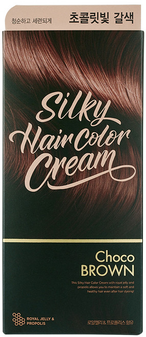 더페이스샵 스타일리스트 실키 헤어 컬러 크림 염모제, 초콜릿빛갈색, 1개