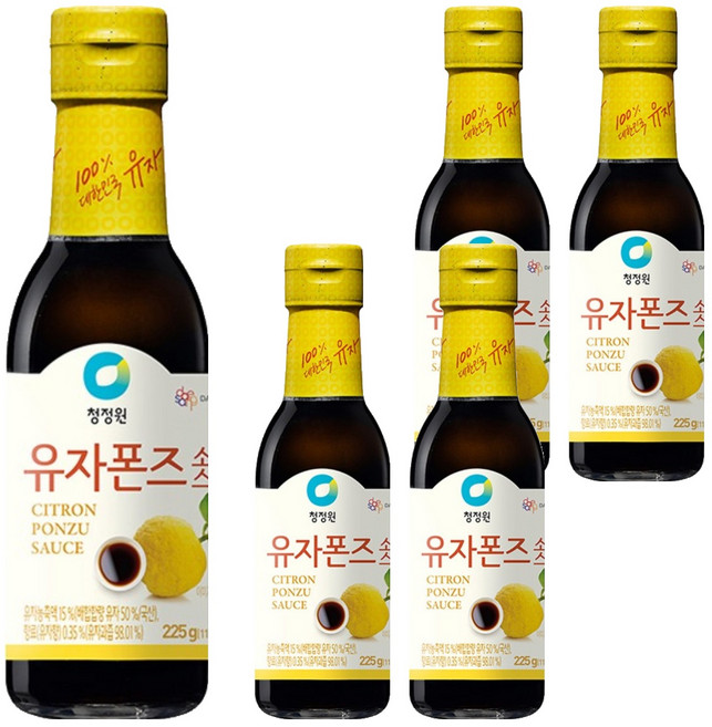청정원 유자폰즈 소스, 5개, 225g
