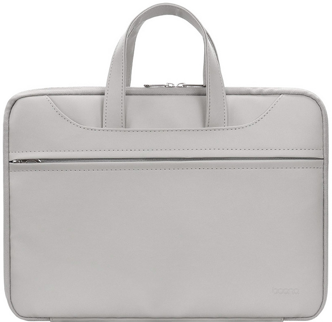 baona 包納 OMG 180°全開合/行李箱拉桿帶設計 PU皮質手提筆電包 13/13.3/14吋, 紳士灰, 1個