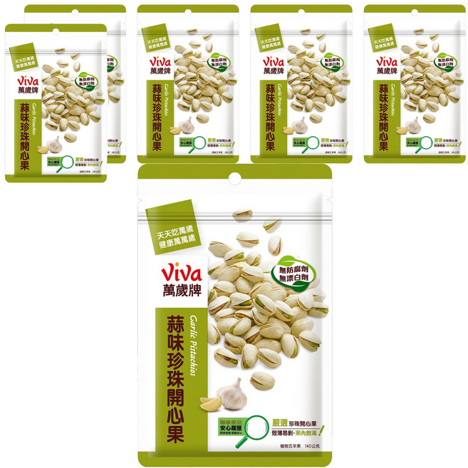 ViVa 萬歲牌 蒜味開心果, 100g, 6包