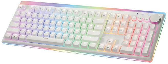 irocks 艾芮克 RGB 背光機械式有線鍵盤 原廠保固, 白色, K71M, 紅軸
