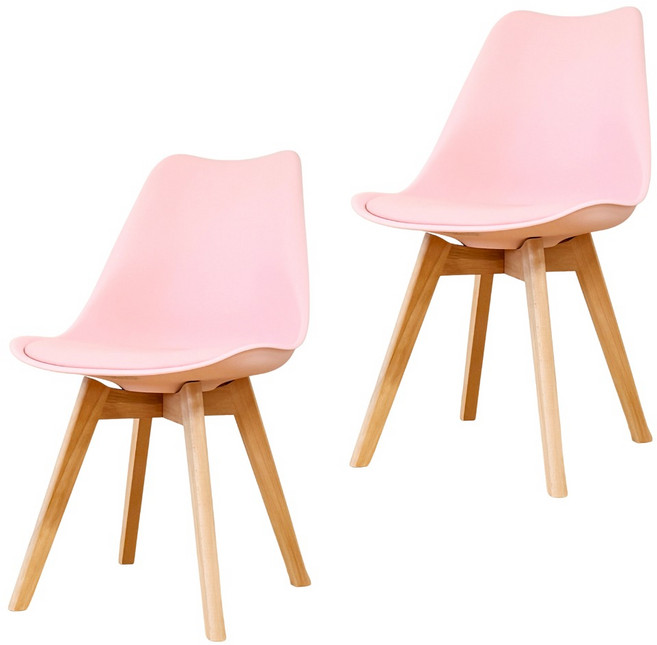 일상도구 인테리어 에펠 카페 식탁 의자, 라이트 핑크, 2개