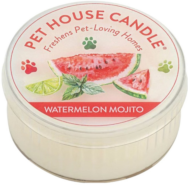 PET HOUSE 室內除臭寵物香氛蠟燭 西瓜莫希托 43g, 1罐