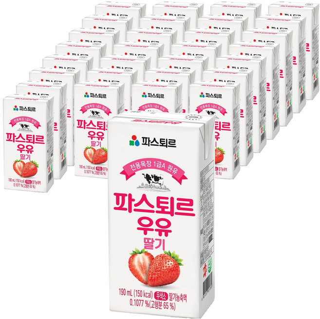 파스퇴르 딸기우유, 190ml, 72개