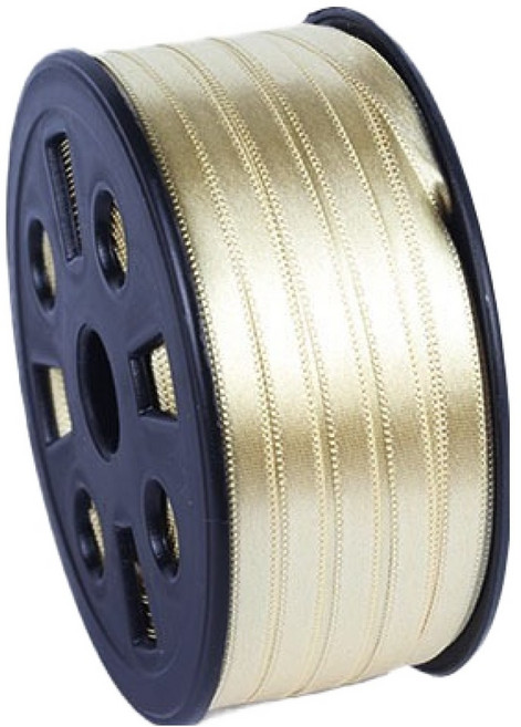 knockone 高密度緞面緞帶 5mm, 金色, 90m, 1個