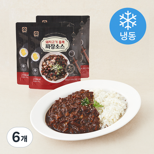 돼지고기듬뿍 짜장소스 (냉동), 180g, 6개, 1개입
