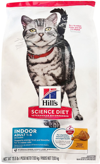 Hill's 希爾思 SCIENCE DIET 室內成貓 特調食譜 乾飼料, 1袋, 15.5lb, 雞肉