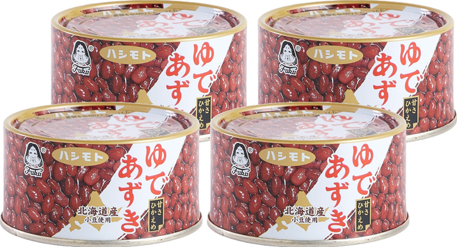 橋本食糧 北海道紅豆罐, 190g, 4罐