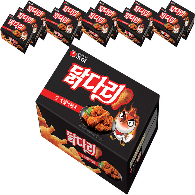 농심닭다리 핫 숯불바베큐 맛, 12개, 66g