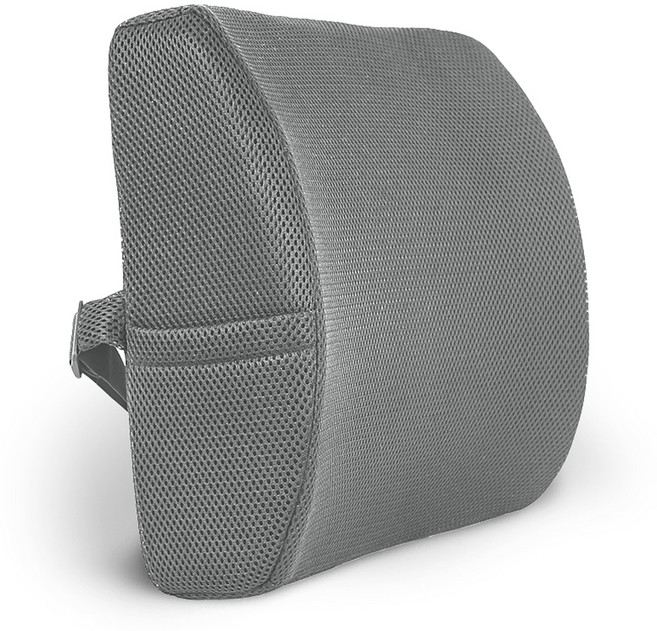 대한 자동차 시트 사무실 의자 허리 등받이 받침 메모리폼 티포 쿠션, 그레이