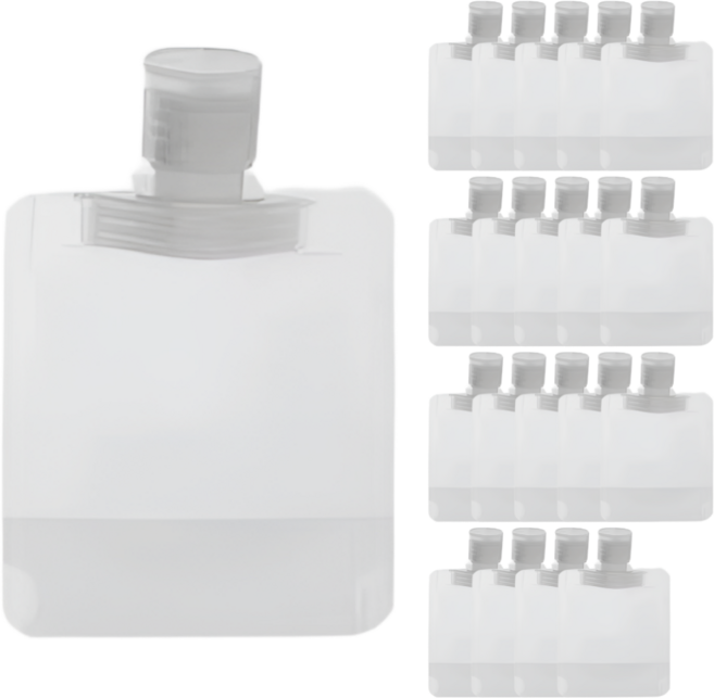 리빙홈디테일 깔끔정리 여행용 소분 용기 파우치 50ml, 20개