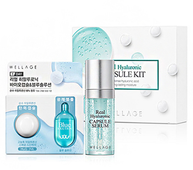 웰라쥬 리얼 히알루로닉 원데이 캡슐 세럼 15ml + 바이오캡슐 15mg + 블루솔루션 1ml 세트, 1개