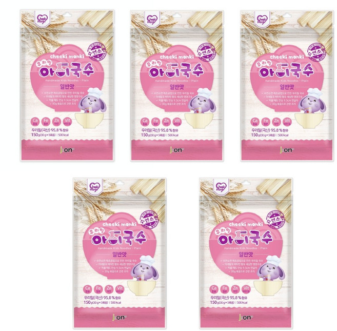 치키몽키 우리밀 아이국수, 일반맛, 150g, 5개