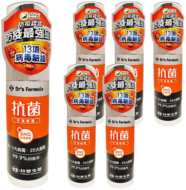 台塑生醫 Dr's Formula 抗菌防護噴霧瓶, 100g, 6瓶