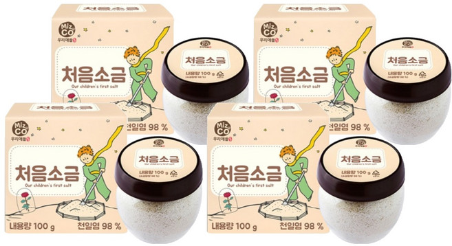 미즈앤코 처음소금, 4개, 100g