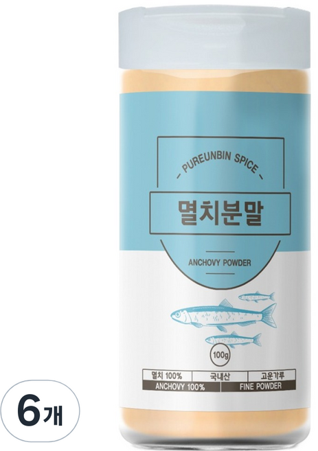 PUREUNBIN 鯷魚粉末, 100g, 6個
