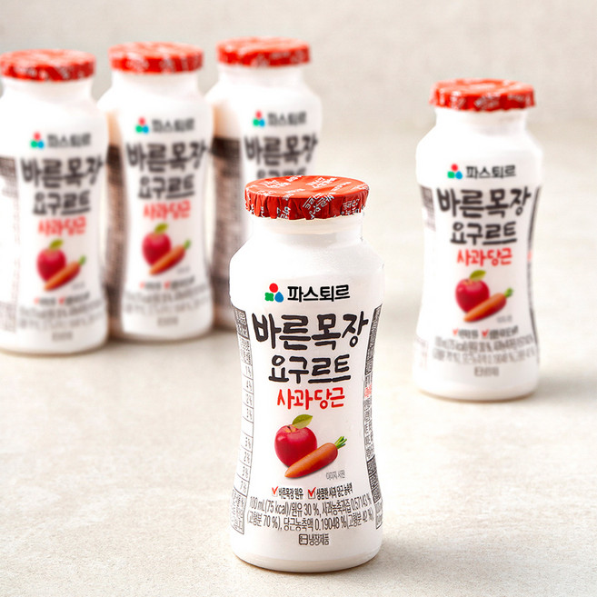파스퇴르 바른목장 사과당근 요구르트, 100ml, 5개입, 1개