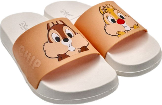 CHIP 'N' DALE 奇奇蒂蒂 DISNEY 迪士尼 室內鞋 台灣製 迪士尼親子拖鞋 童鞋 防水防滑拖鞋, 奇奇蒂蒂 咖啡色, 1雙