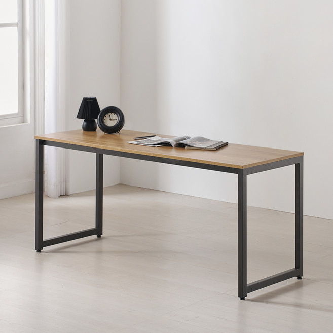 하모벨 티체 스틸 데스크 방문설치, 오크 + 블랙
