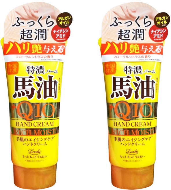 COSMETEX ROLAND Loshi 樂絲 馬油&Q10極潤護手霜, 80g, 2條