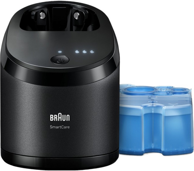 BRAUN 시리즈 8 9 면도기용 세척 충전 스테이션 + 세정액 세트, 9585-SCC, 혼합색상, 1세트