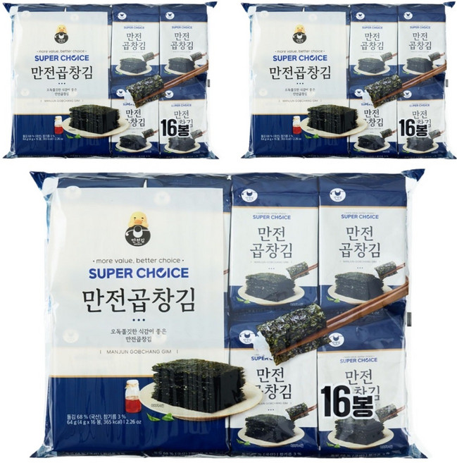 만전김 슈퍼초이스 곱창김, 4g, 48개