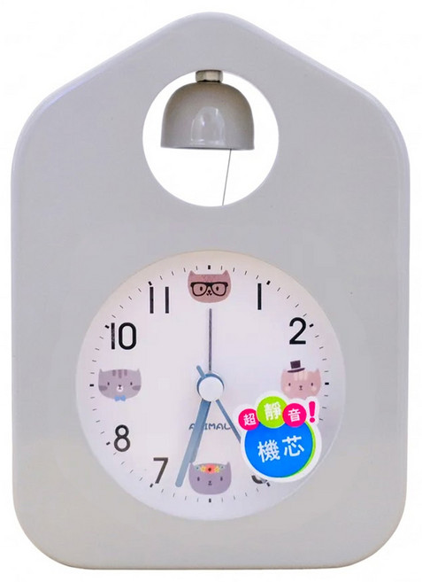 WE CHAMP 歐式Church bell靜音夜燈鬧鐘 WTB-363, 時尚灰
