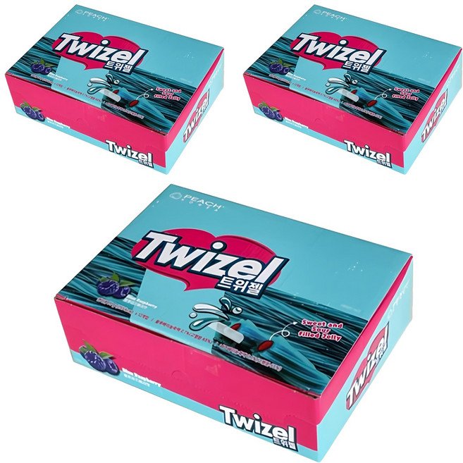 twizel 夾心螺旋形長條軟糖 藍樹莓口味, 70g, 36包