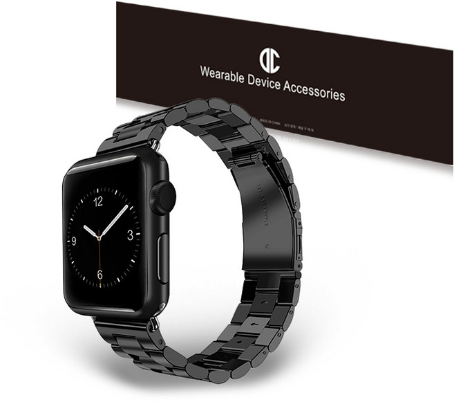 DC NET WORK Apple Watch 3/4/5/6/7/SE/8金屬錶帶, 黑色