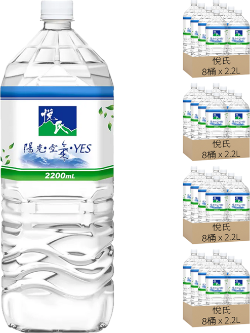 悅氏 天然水, 2200ml, 32桶